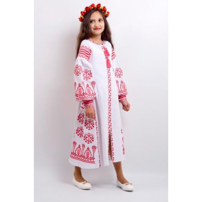 Embroidered costume for girl "Luxury 2" white